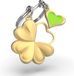 Metalmorphose - Lucky Clover Keychain - Gold/Green