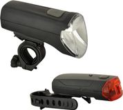 FISCHER Fietsverlichtingsset LED werkt op batterijen Zwart