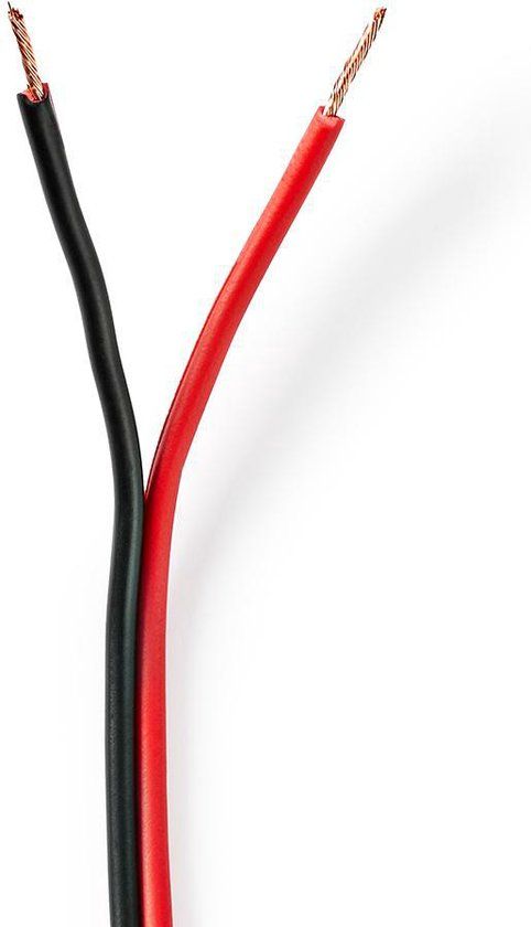 Nedis Speaker-Kabel - 2 x 0.75 mm² - Koper - 100m - Zwart/Rood