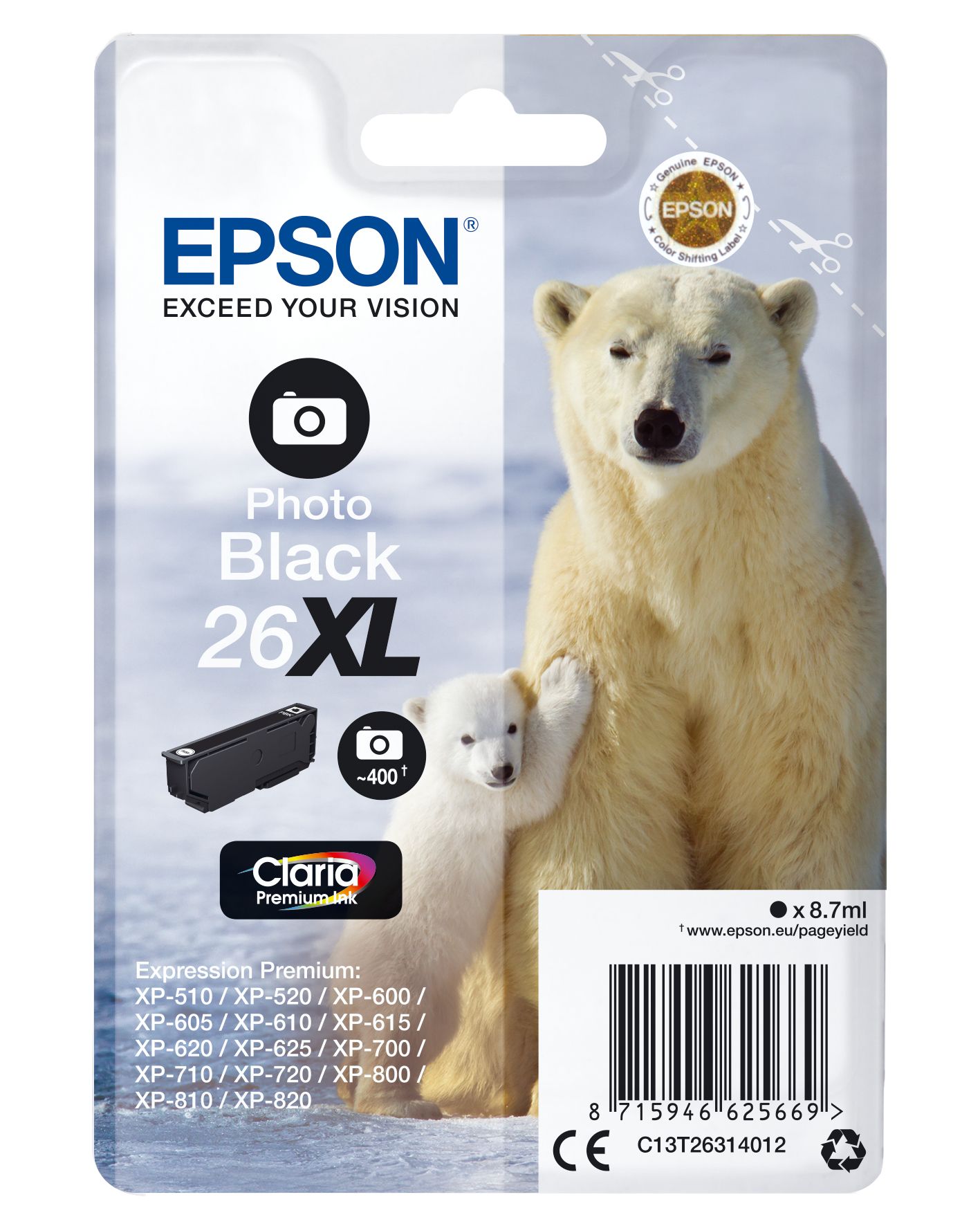 Epson 26XL Photo Black Ink Cartridge - C13T26314022