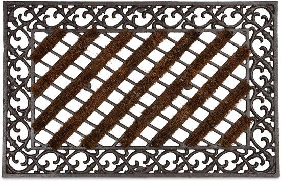 Relaxdays Deurmat Gietijzer Borstels Voetmat Voetveger Metaal Welcome Antiek E - 4052025997021