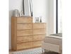 HOMCOM Commode 4 tiroirs meuble de rangement sans poignées design minimaliste 60 x 40 x 80 cm naturel
