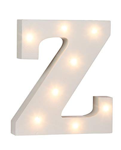 Out of the Blue 57/6099 - Houten letter "Z" verlicht met 8 LED-lampen - 16 cm