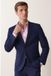 Next Heren Blazer Regular Fit Effen Lange Mouw Polyester Bright Blue