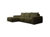 Canapé d’angle convertible en chenille hydrofuge vert olive gauche