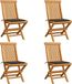 Teakwood Fauteuils pliants 4 pcs avec coussins taupe bois massif teck
