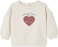 Vertbaudet Babysweater met hartjes in bouclé ecru