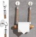 Support de rouleau de papier toilette de luxe sans marque - Jute, acier inoxydable, bois - Couleur bois/beige