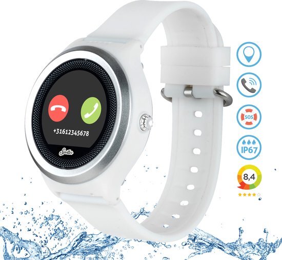 Spotter GPS Tracker Horloge - Watch Air - Inclusief Prepaid Simkaart - Stappenteller Horloge - Wit wit