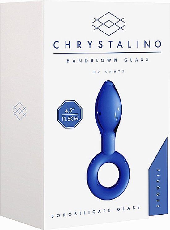 CHRYSTALINOShots - Chrystalino Plugger - Blue Glass Dildo - 29mm Diameter - 23.8cm Length - Blue