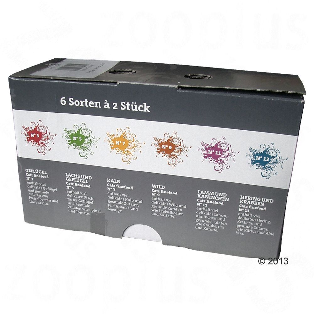 catz finefood Maaltijdzakjes Probeerpakket Kattenvoer 12 x 85 g - Multipack II
