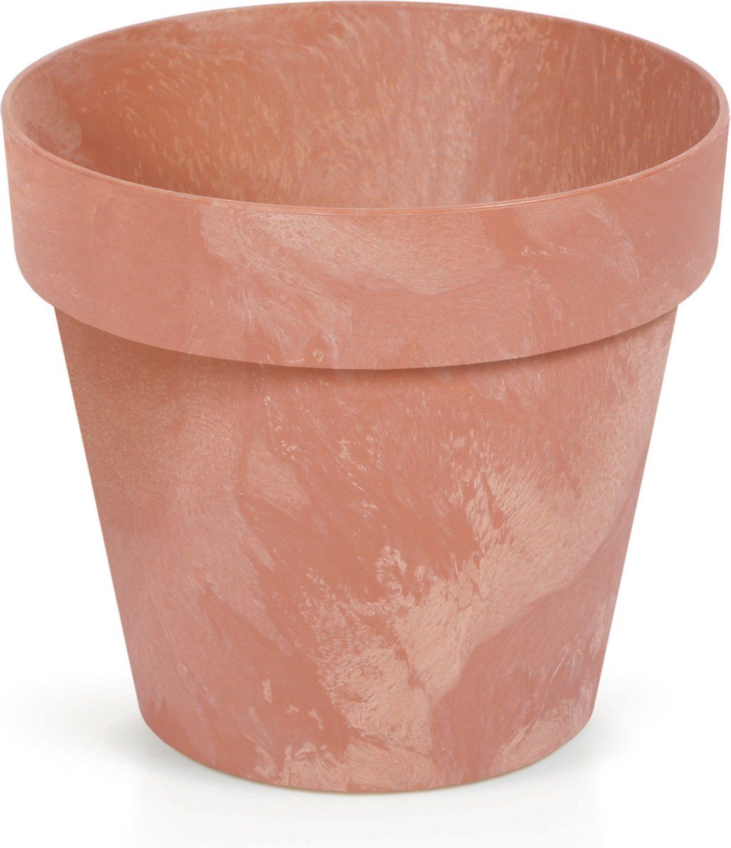 Prosperplast Kunststof bloempotten betonlook 20 cm terracotta