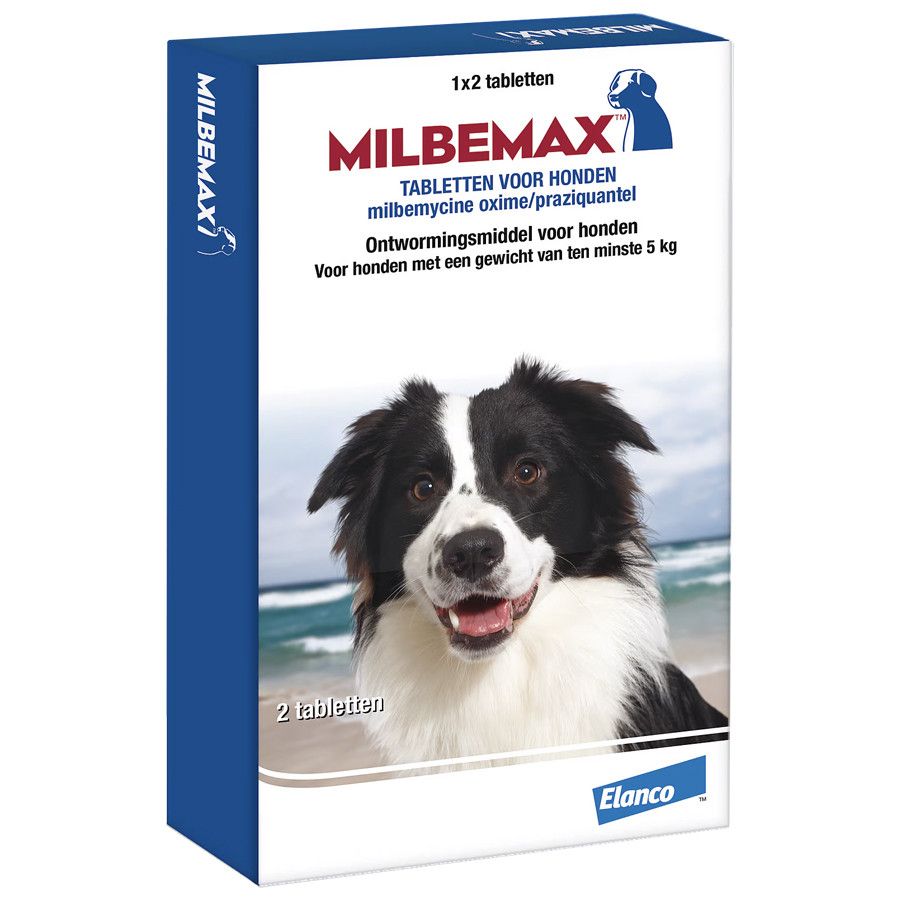 Milbemax Ontworming Tabletten Hond 5 - 25 kg 2 x 2 tabletten