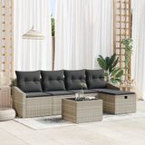 vidaXL Bankstel Lichtgrijs/Donkergrijs Polyrattan