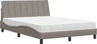 vidaXL Bed met matras Hanko stof taupe 120x200 cm
