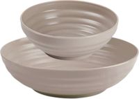 Plasticforte Bols/Petits bols - 12x pièces - dessert/petit déjeuner/soupe - plastique - Taupe
