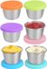 Ibenzoa® Compacte en Kleurige Roestvrijstalen Sauscontainers voor Lunch en Snacks - Set van 6 Stuks