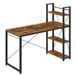 VASAGLE bureau avec étagères, réversible, 137,2 cm, brun rustique et noir mat, collection BARNET LWD049B01