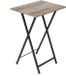 Table d'appoint sans marque style industriel avec plateau rabattable - Facile à monter - Greige-noir