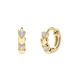 Lucardi Kinder Zilveren goldplated oorringen hartjes zirkonia - Oorbellen - 925 Zilver - Goudkleurig