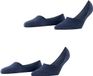 Burlington Everyday 2-Pack onzichtbaar effen katoen multipack footies dames blauw - maat 41-42