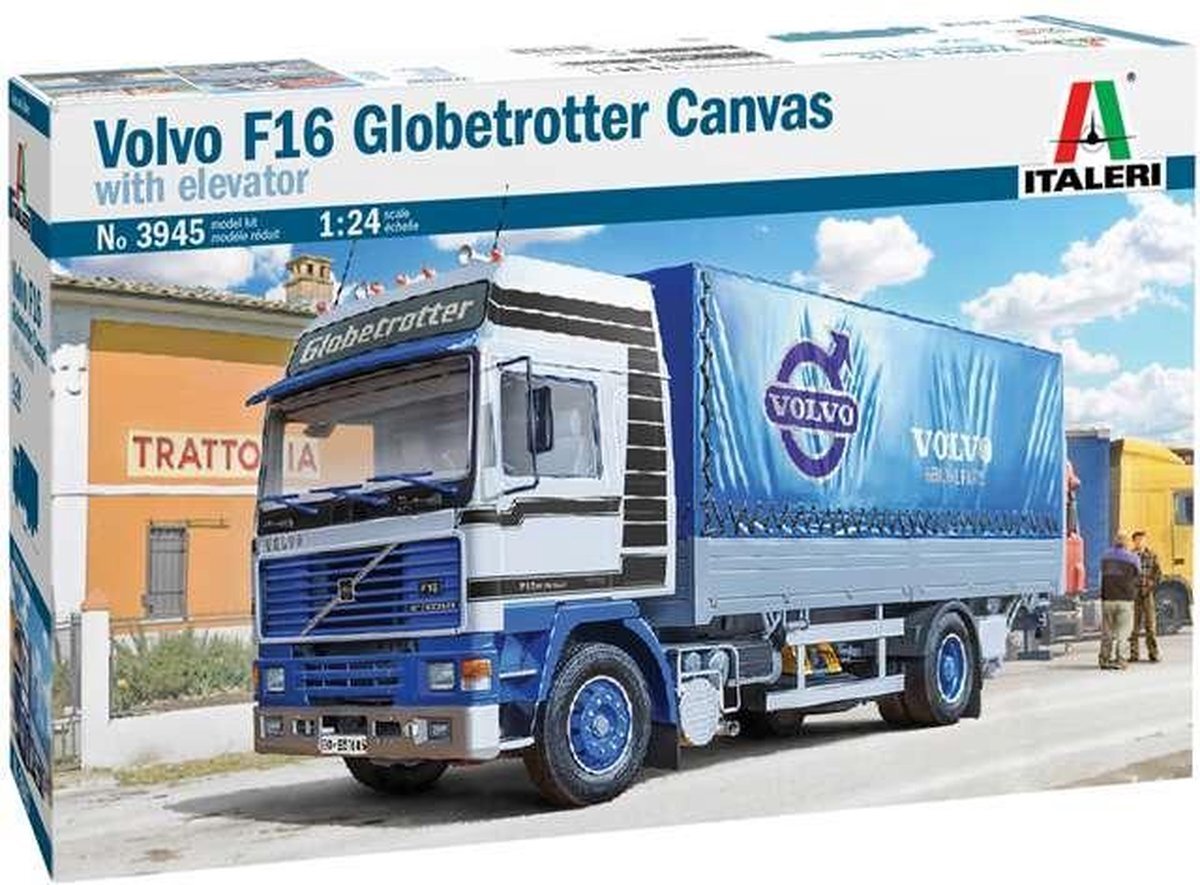 Italeri 3945 Volvo F16 Globetrotter canvas met laadklep
