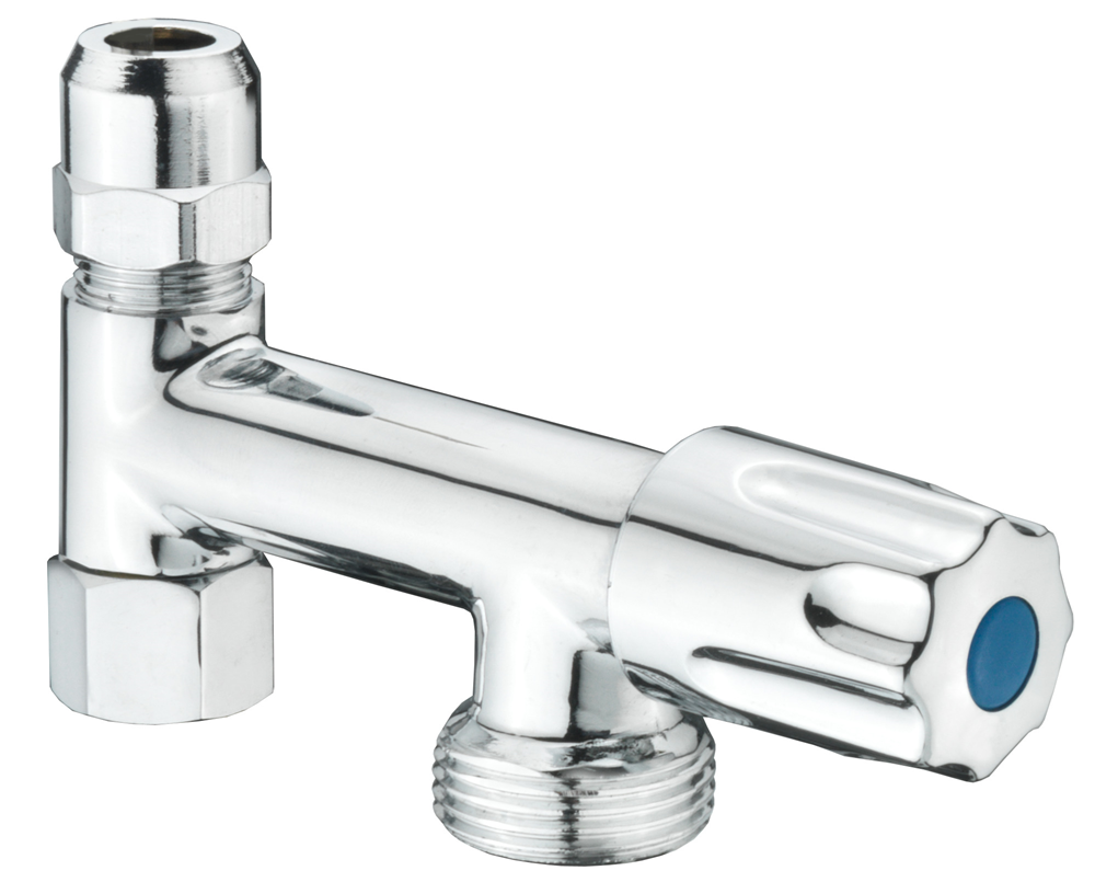 Cornat Machine-aansluitventiel "Eckfix" - 3/8 inch IG - voor het aansluiten van was- en vaatwasser - met terugslagklep - van messing - verchroomd