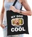 Bellatio Decorations Dieren Staffordshire bull terriers tasje katoen volw + kind zwart - my dog is serious cool kado boodschappentas/ gymtas / sporttas - honden / hond