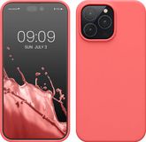 kwmobile telefoonhoesje geschikt voor Apple iPhone 14 Pro Max - Hoesje met siliconen coating - Smartphone case in neon koraal