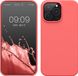 kwmobile telefoonhoesje geschikt voor Apple iPhone 14 Pro Max - Hoesje met siliconen coating - Smartphone case in neon koraal