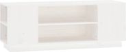 vidaXL Meuble TV 110x35x40,5 cm pin massif blanc
