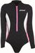 Cressi Termico Long Sleeve Lady Swimsuit 2mm - Eendelig Badpak Lange Mouwen Vrouw in Hoog Stretch Neopreen, Zwart/Roze/Witte kleur
