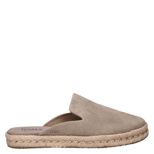Toms Santiago Mule suède espadrilles taupe