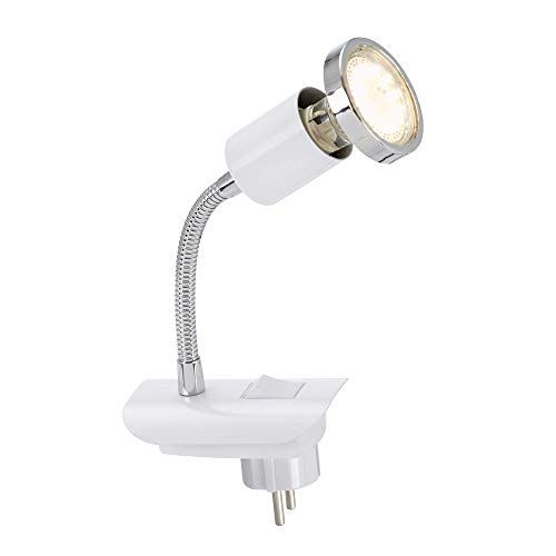 Briloner Leuchten LED Stekkerlamp CLIP - Flexibele Arm - Wit