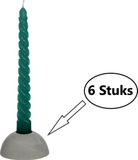 AllHomeDecorations 6 Kaarsenhouders Grijs - Aardewerk - 7 cm Diameter