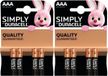 Duracell Lot de 8x AAA Simply piles 1.5 V - alcaline - LR03 MN2400 - Pack de piles