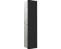 Emco Asis module pure, inbouw, deurscharnier rechts, glasfront uit één stuk, 730x170mm, met toiletrolhouder met reserverollen, zwart
