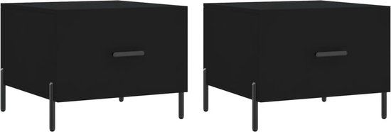 vidaXL Salontafels 2 stuks 50x50x40 cm Bewerkt Hout Zwart