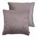 Chic Home Moderne beige velours Sierkussenhoes 45x45 cm met Sierknopen