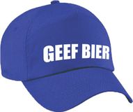 Bellatio Decorations Geef bier tekst petje - Blauw
