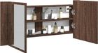 Maison Exclusive - Armoire miroir LED, marron, aspect chêne, 100x12x45 cm