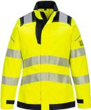 Portwest PW3 Vlamvertragende Modaflame Hi-Vis dames werkbroek FR715 - Geel/Zwart - XXL
