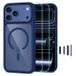 Tech-Protect Coque iPhone 17 Pro/18 Pro MagOne MagSafe CC avec 2 protecteurs d'écran Glass+ - Bleu foncé / Transparent