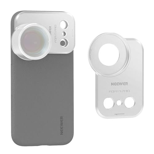 NEEWER Backplate voor 37 mm filterobjectief, alleen voor telefoonhoesje PA133, Rig video met snelsluiting, accessoires voor mobiele fotografie, compatibel met iPhone 17 Pro Beastgrip, PA173 (zilver)