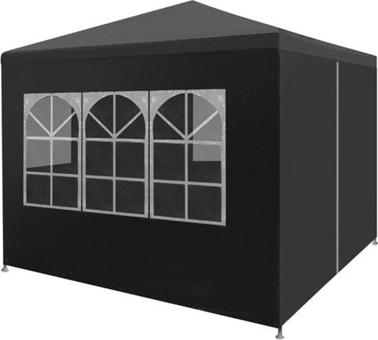 vidaXL - Partytent - 3x3 m - Antracietkleurig