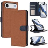 Étui portefeuille détachable iPhone Air avec MagSafe, protection RFID et dragonne - Marron / Bleu