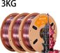 PLA Filament pour imprimante 3D - Double couleur, surface soyeuse mate - 1,75 mm - Filament d'impression 3D FDM - Précision ±0,03 mm - Bobine de 3 kg - Noir/Rouge