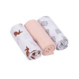Lässig Little Forest wikkeldoek Inbakerdoek M Grijs, Roze, Wit