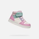 Geox B Ecyper Meisjessneakers, wit/donkerroze, 22 EU