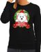 Bellatio Decorations Foute kersttrui / sweater ijsbeer - zwart - Merry Christmas voor dames M